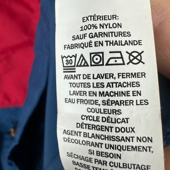 L.L. Bean Women's S Anorak Windbreaker Red Blue Colorblock Pullover Hooded - Picture 4 of 11